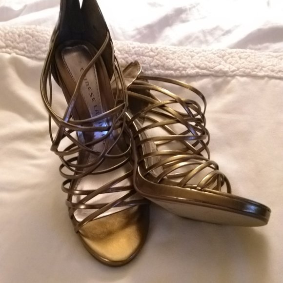 Chinese Laundry Gold Cage heels - Picture 4 of 9